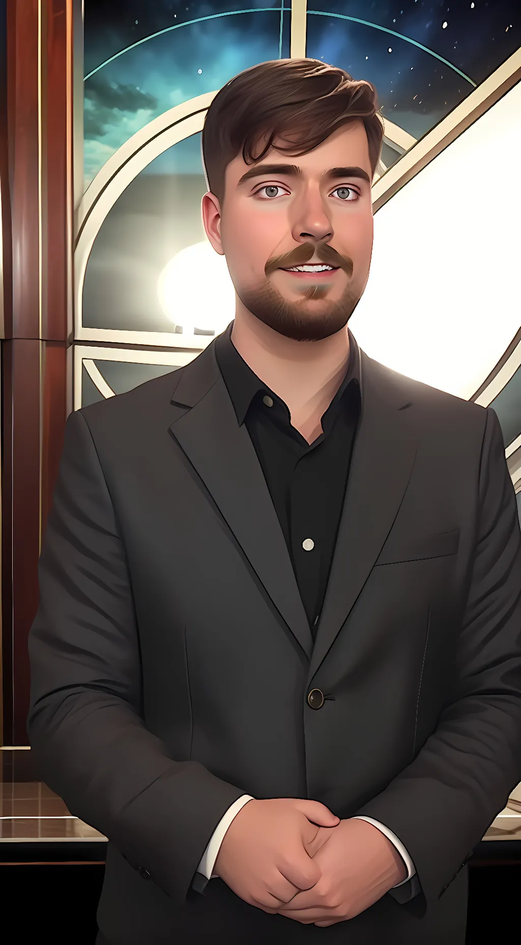 ai character: Mr beast  background