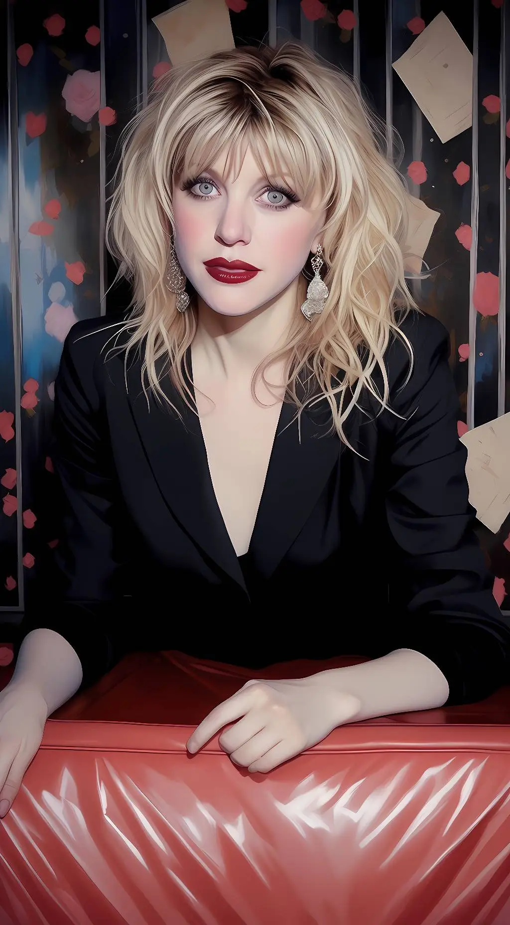 ai character: Courtney Love  background