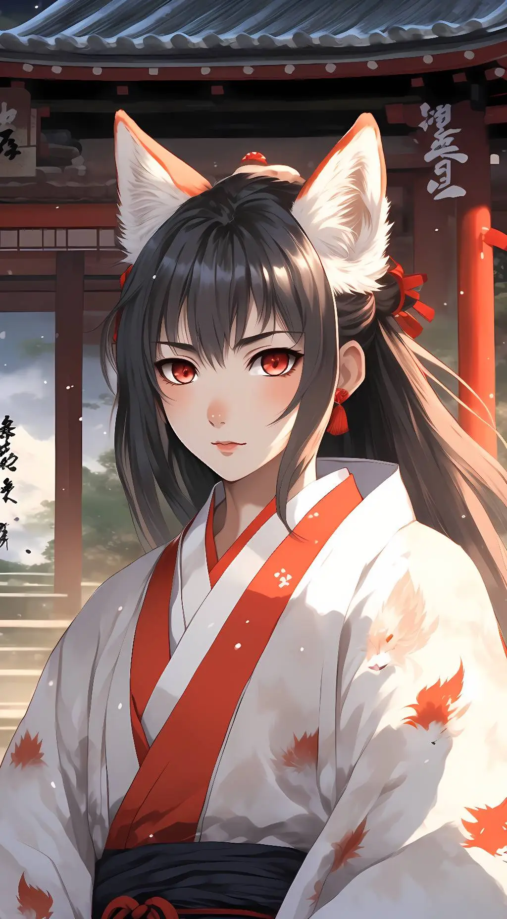 ai character: Female Kitsune background