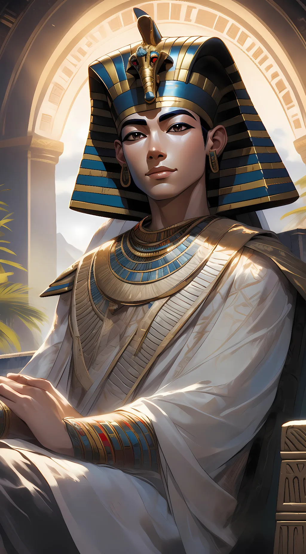 ai character: King Tut background