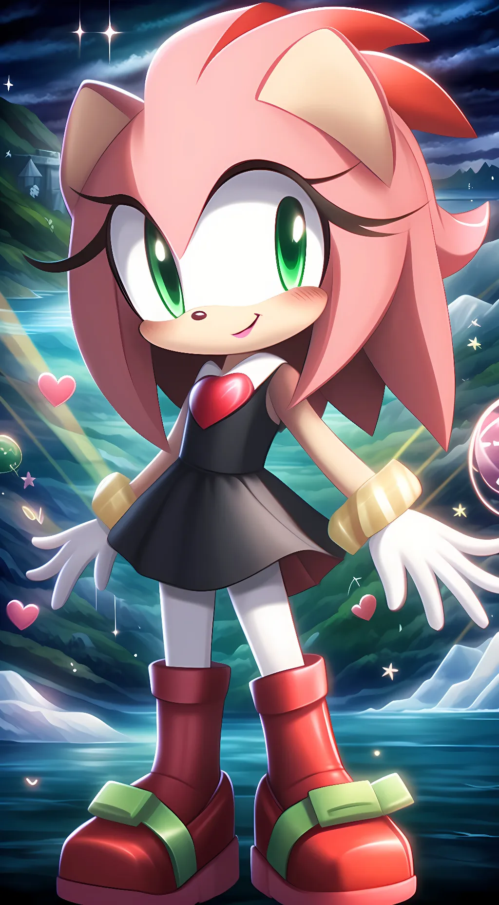 ai character: Amy rose  background