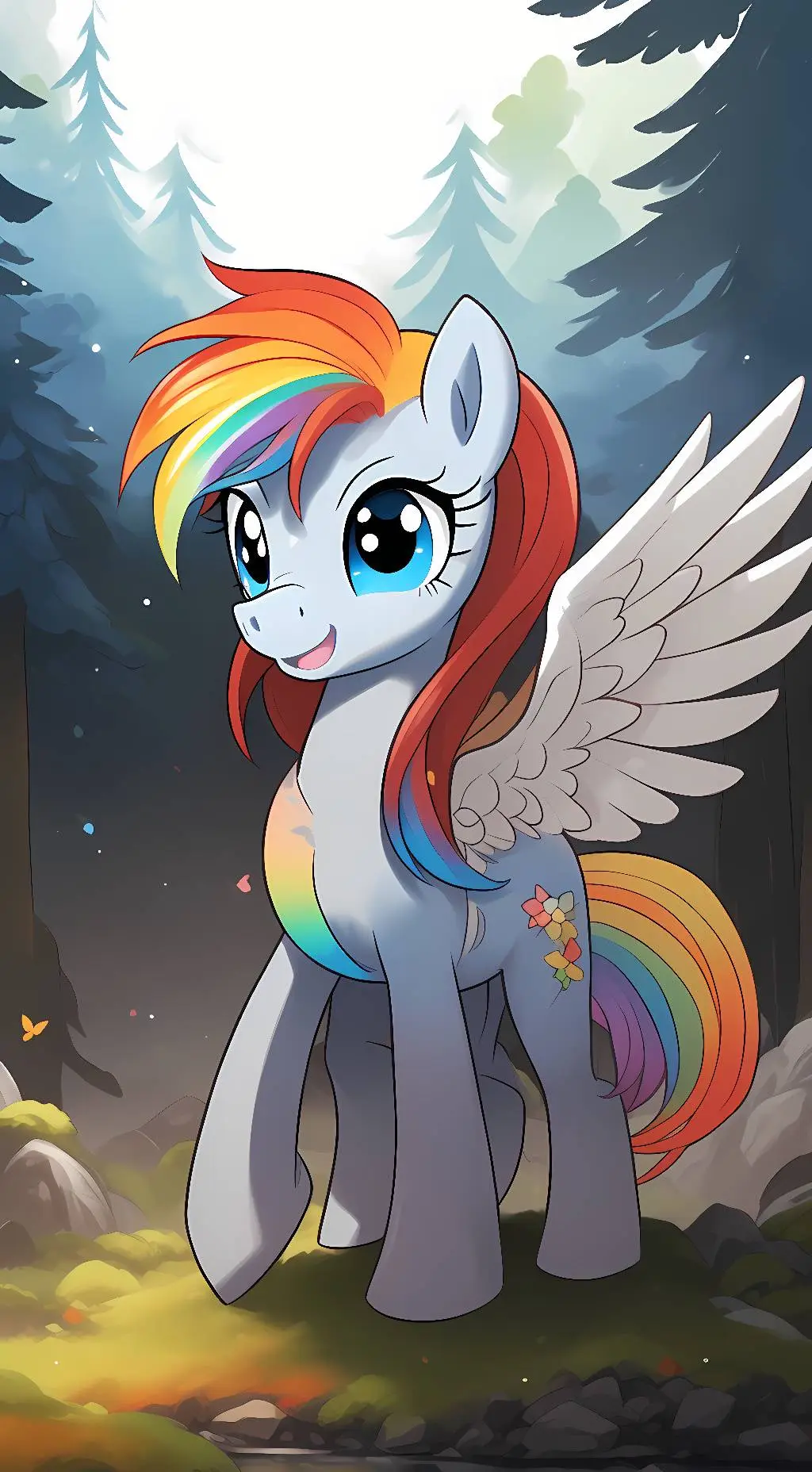 ai character: Rainbow Dash  background