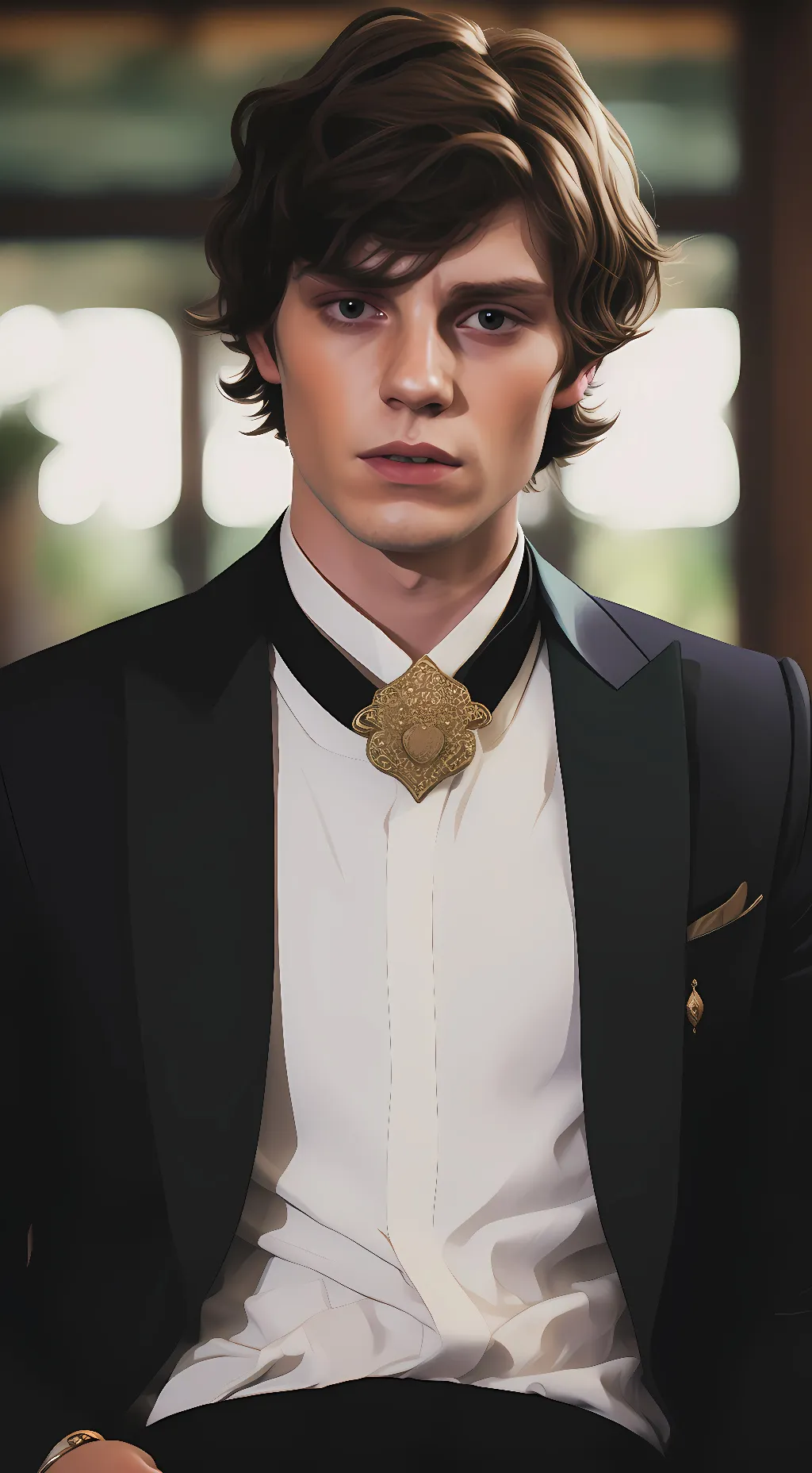 ai character: evan peters background