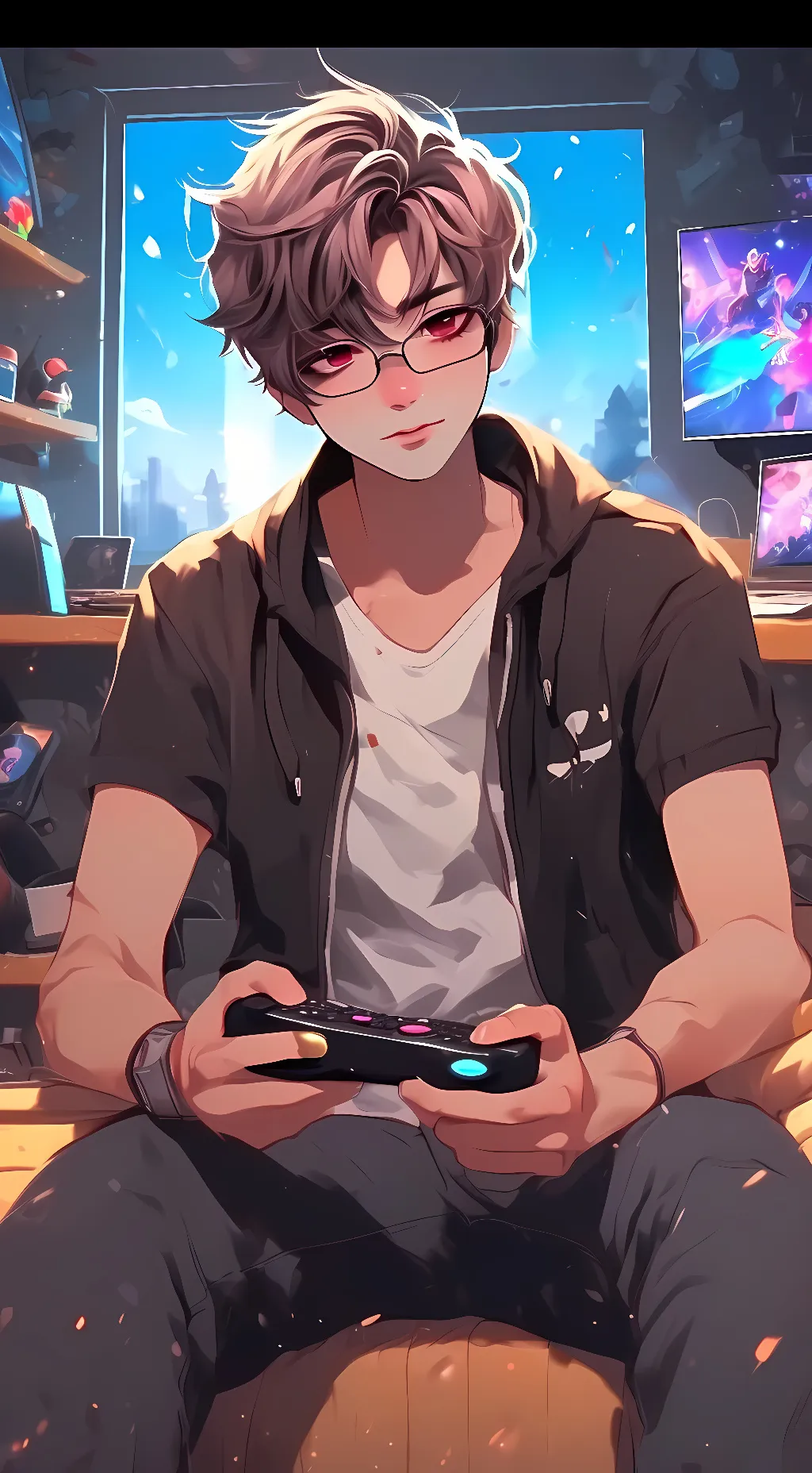 ai character: gamer boyfriend background