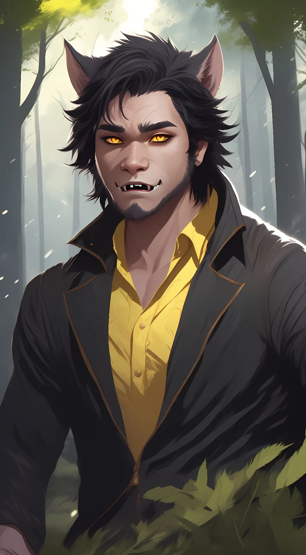 ai character: Alrik Silverfur background