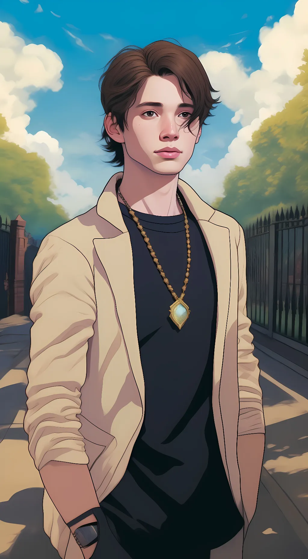ai character: Sebastian Stan background