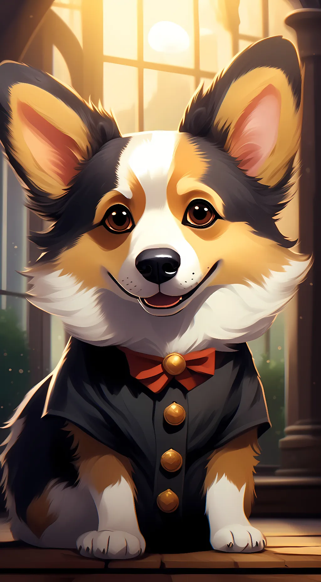 ai character: pumpkin pie background