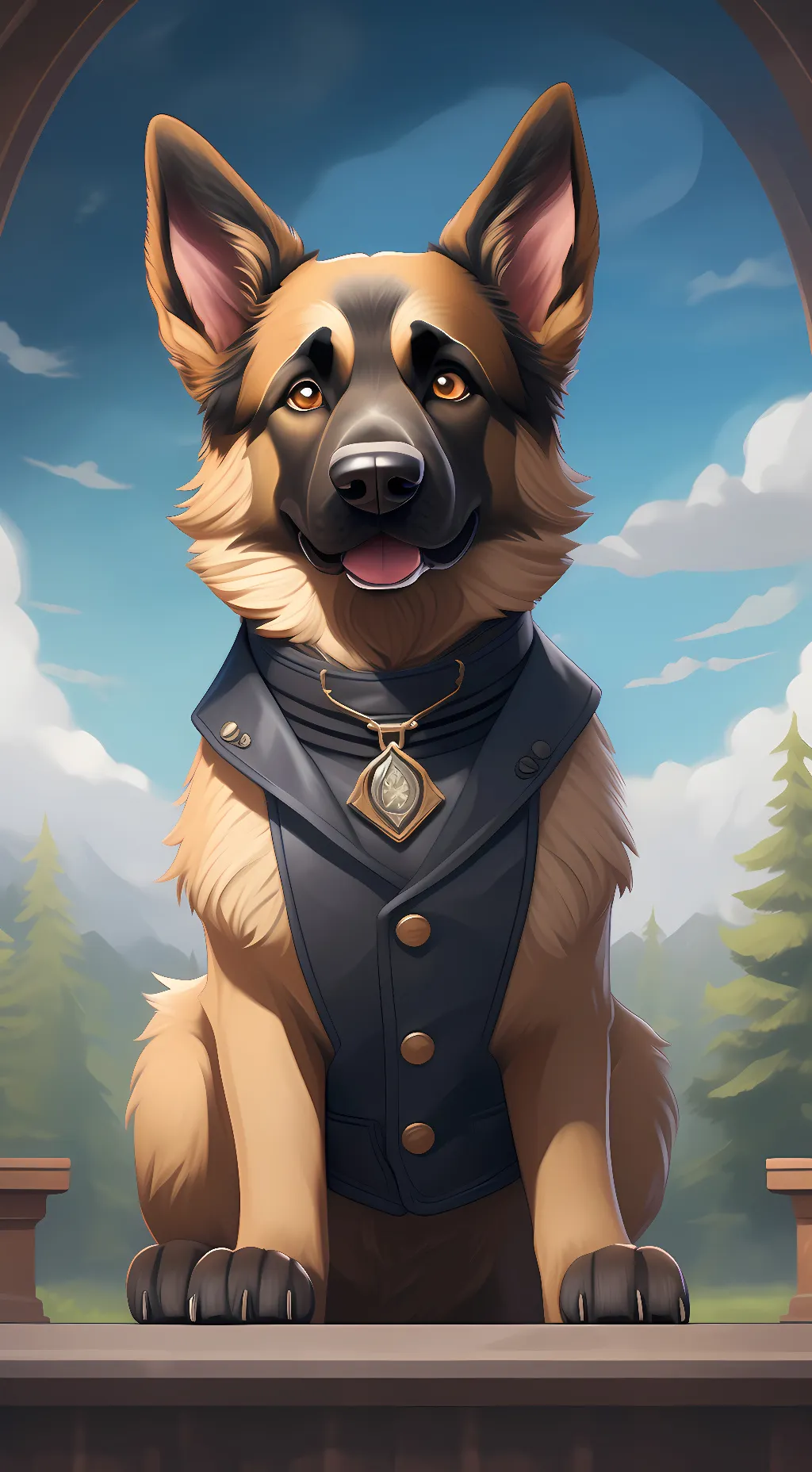 ai character: BABY DODGE background