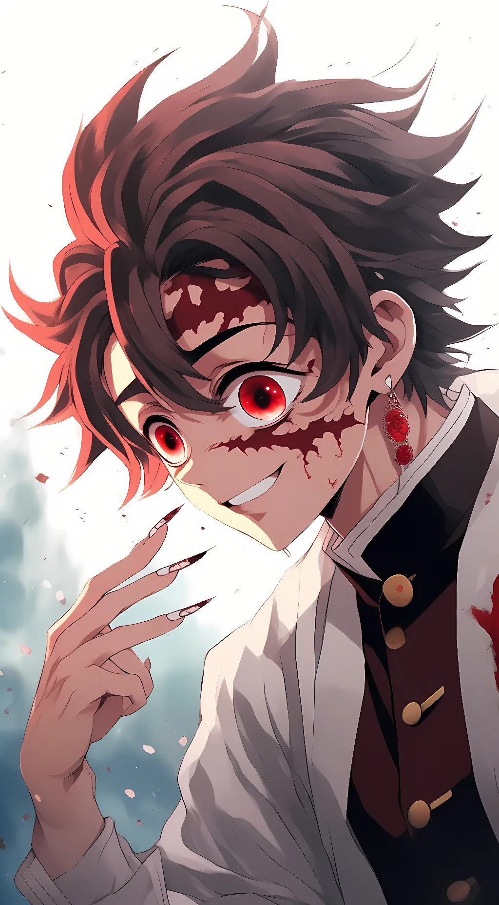 ai character: Demon Tanjiro  background