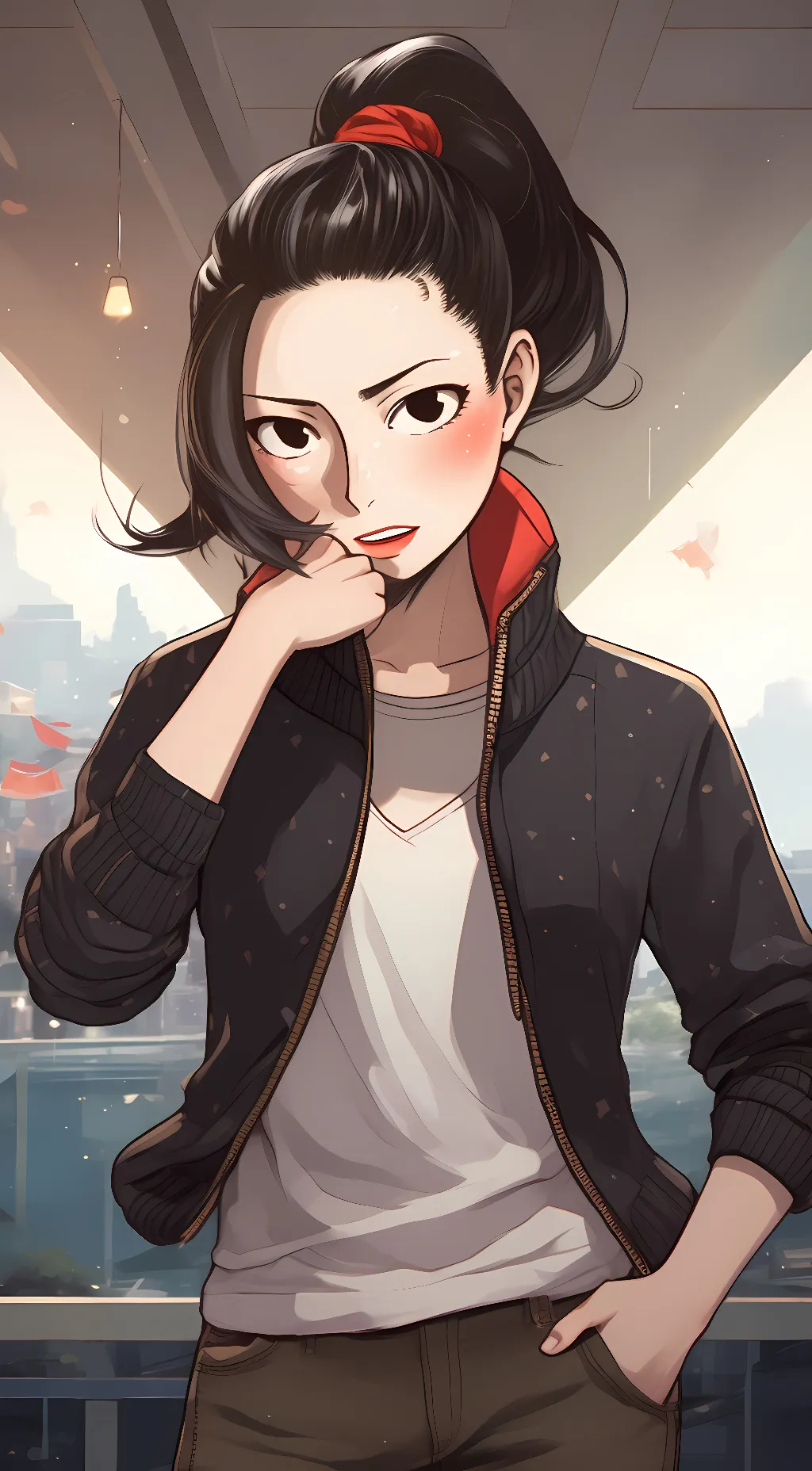 ai character: Momo Yaoyorozu background