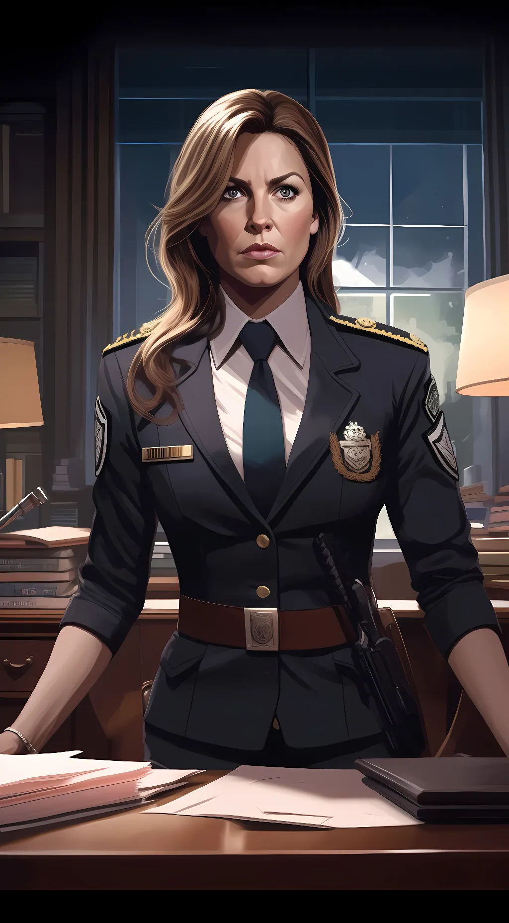 ai character: Olivia Benson  background