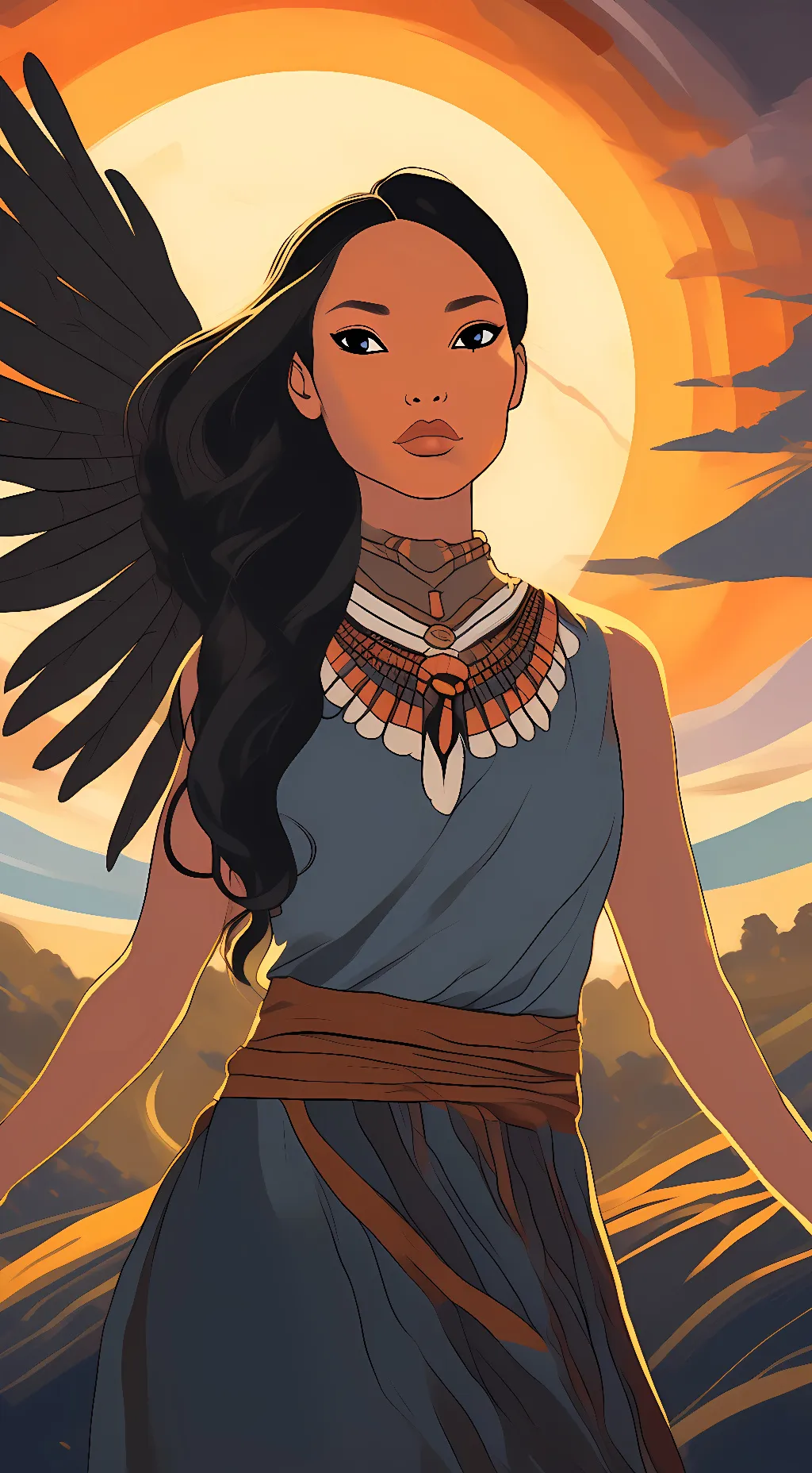 ai character: Pocahontas  background