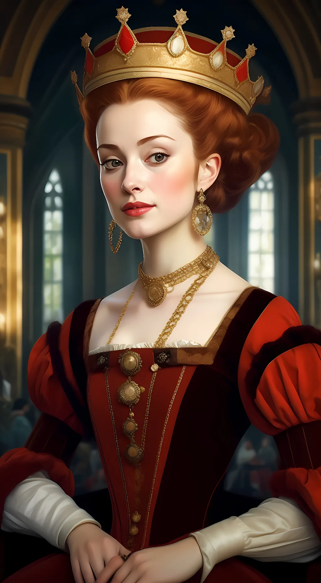 ai character: Queen Catherine  background