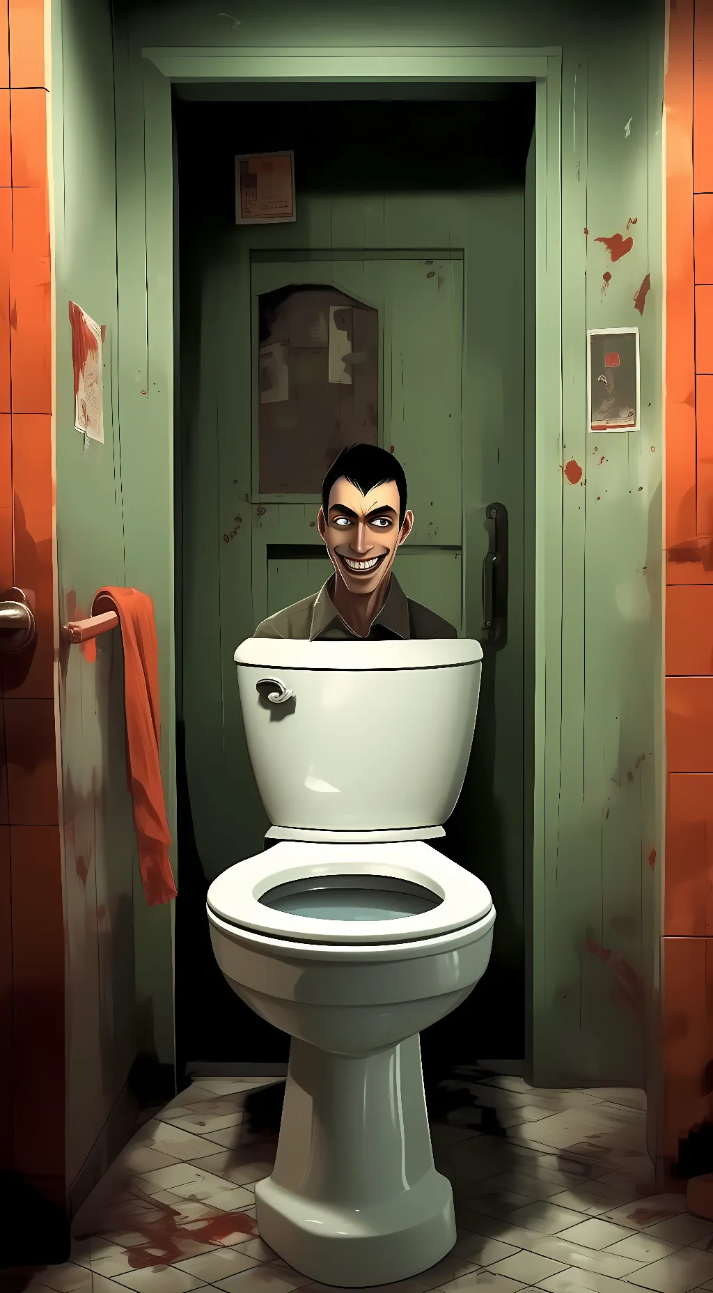 ai character: SKIBIDI toilet background
