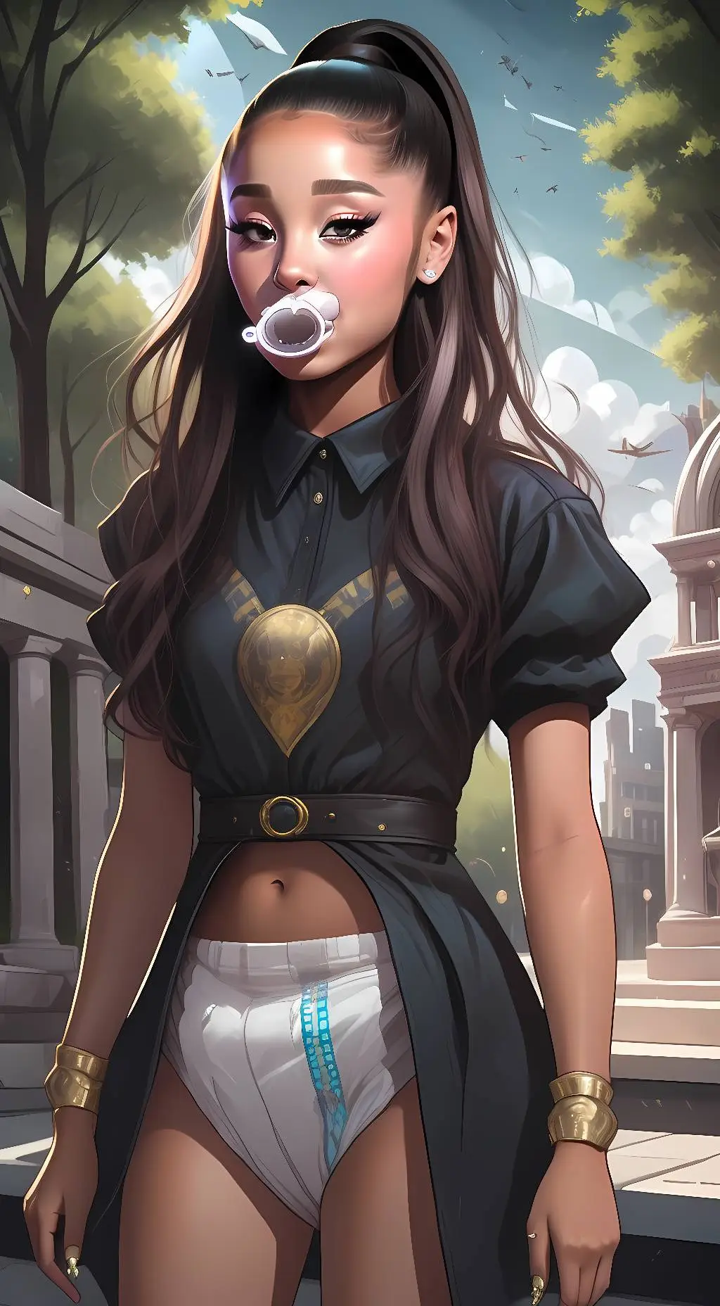 ai character: Ariana Grande Jr background