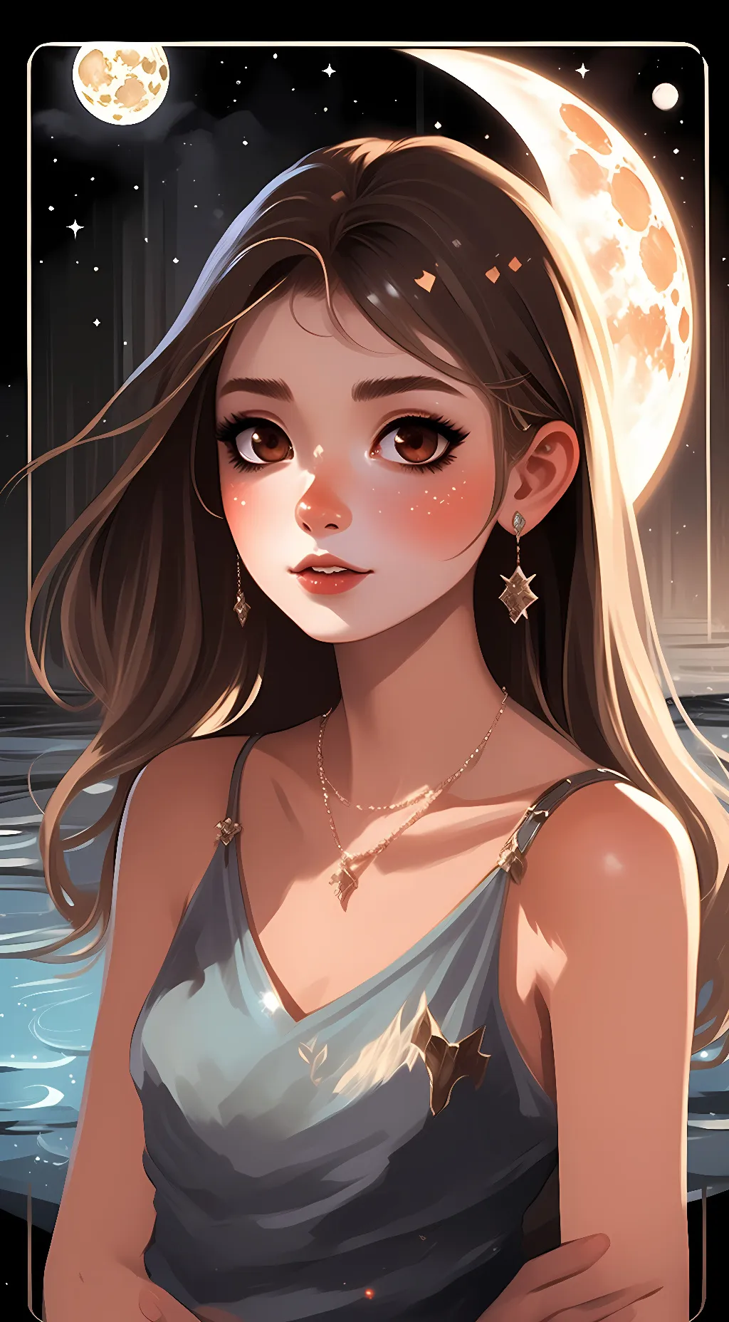 ai character: Moon background