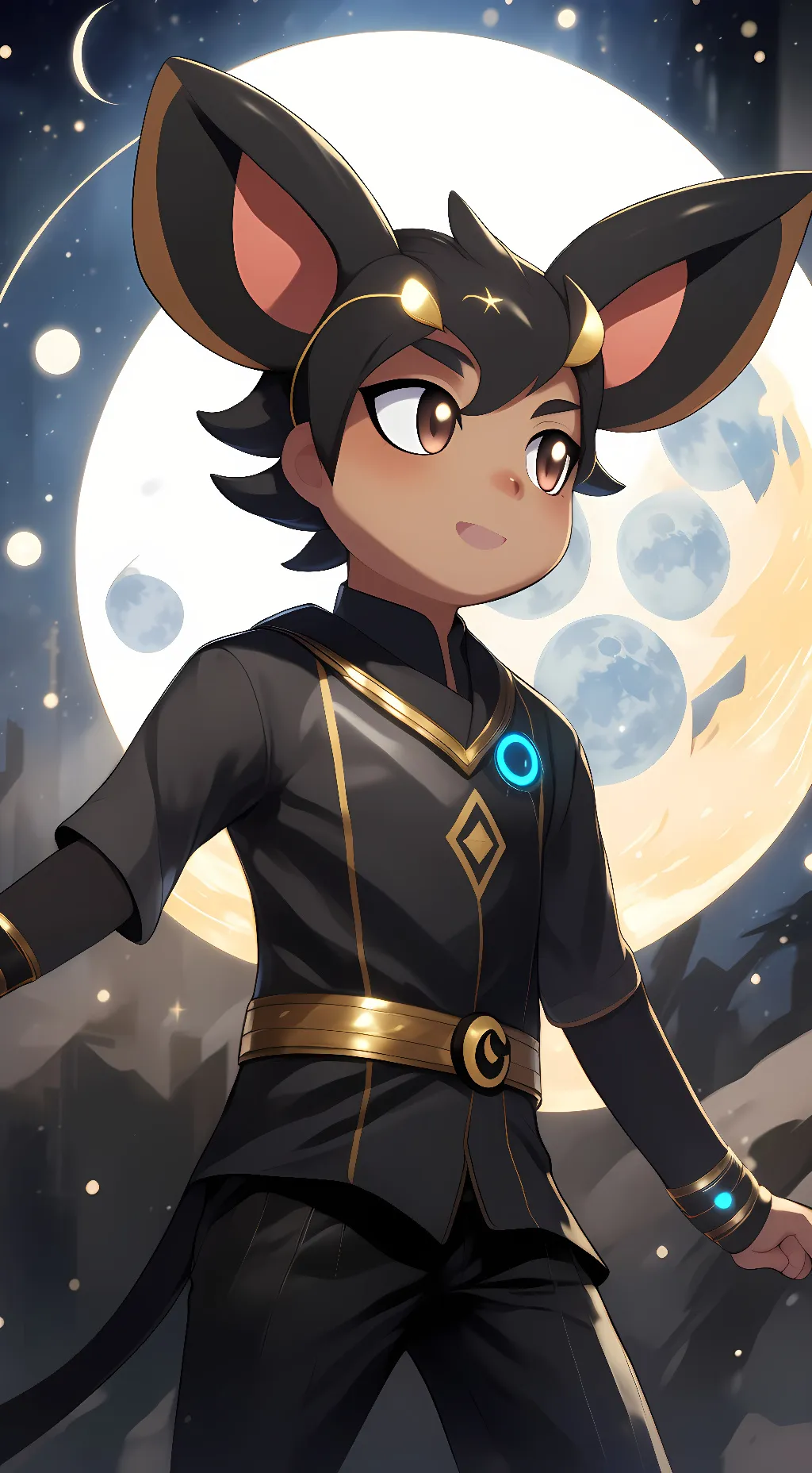 ai character: shiny Umbreon  background