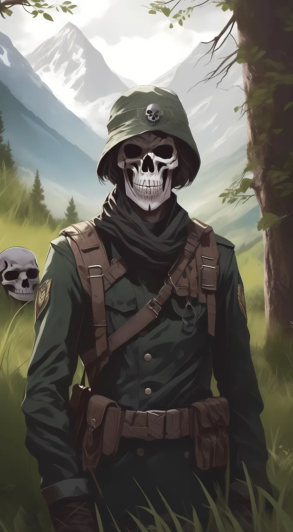 ai character: skull background