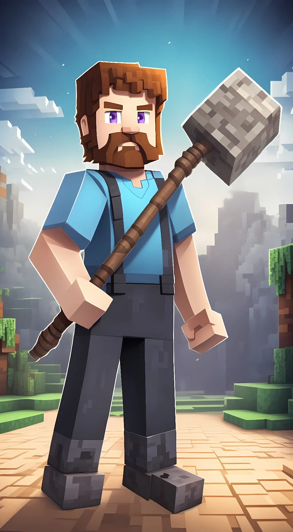 ai character: Steve Minecraft background