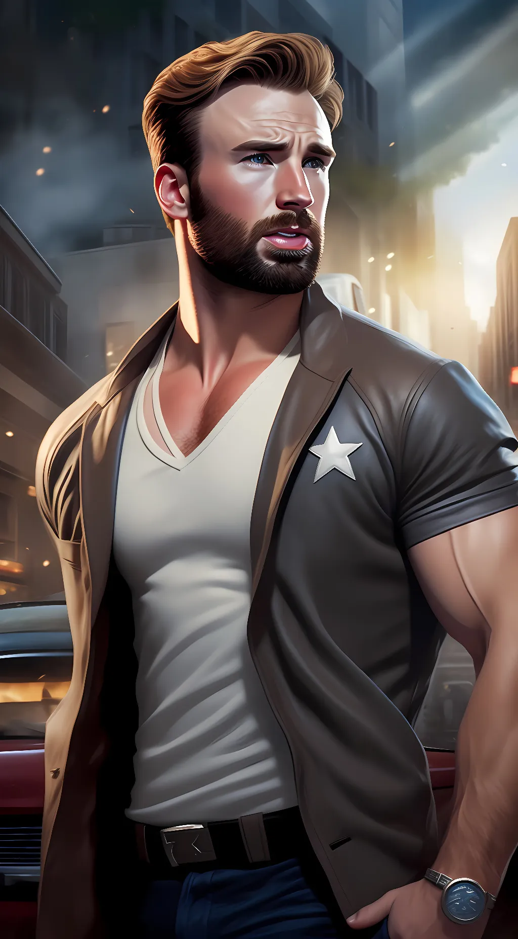 ai character: Chris evans background