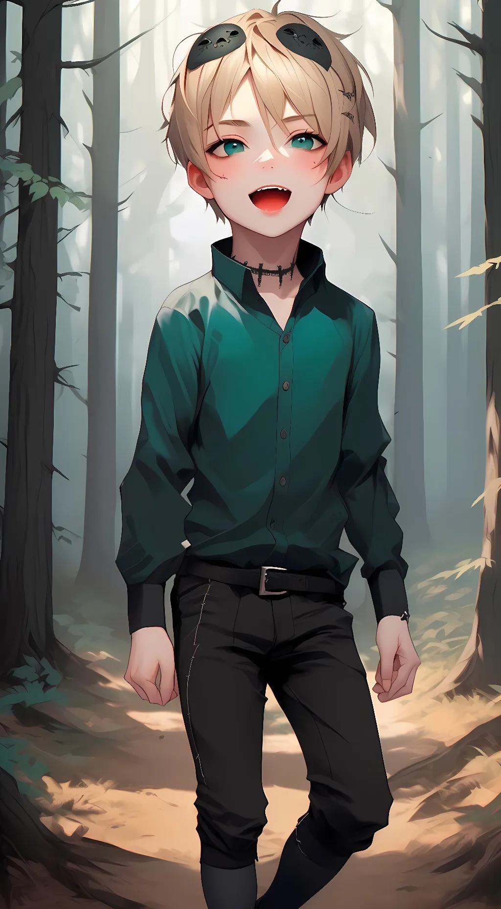 ai character: stitch head/tony background