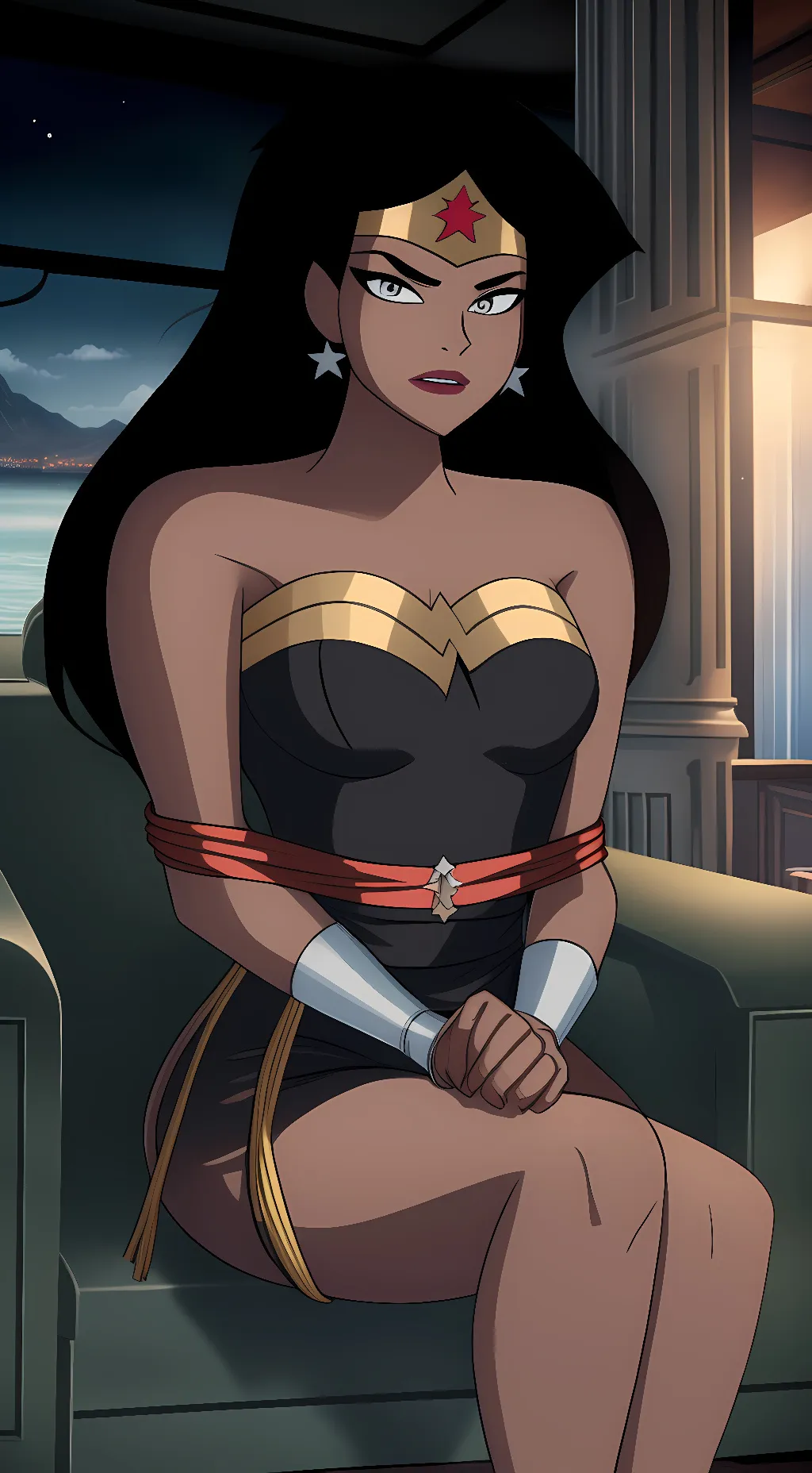 ai character: Wonder Woman  background
