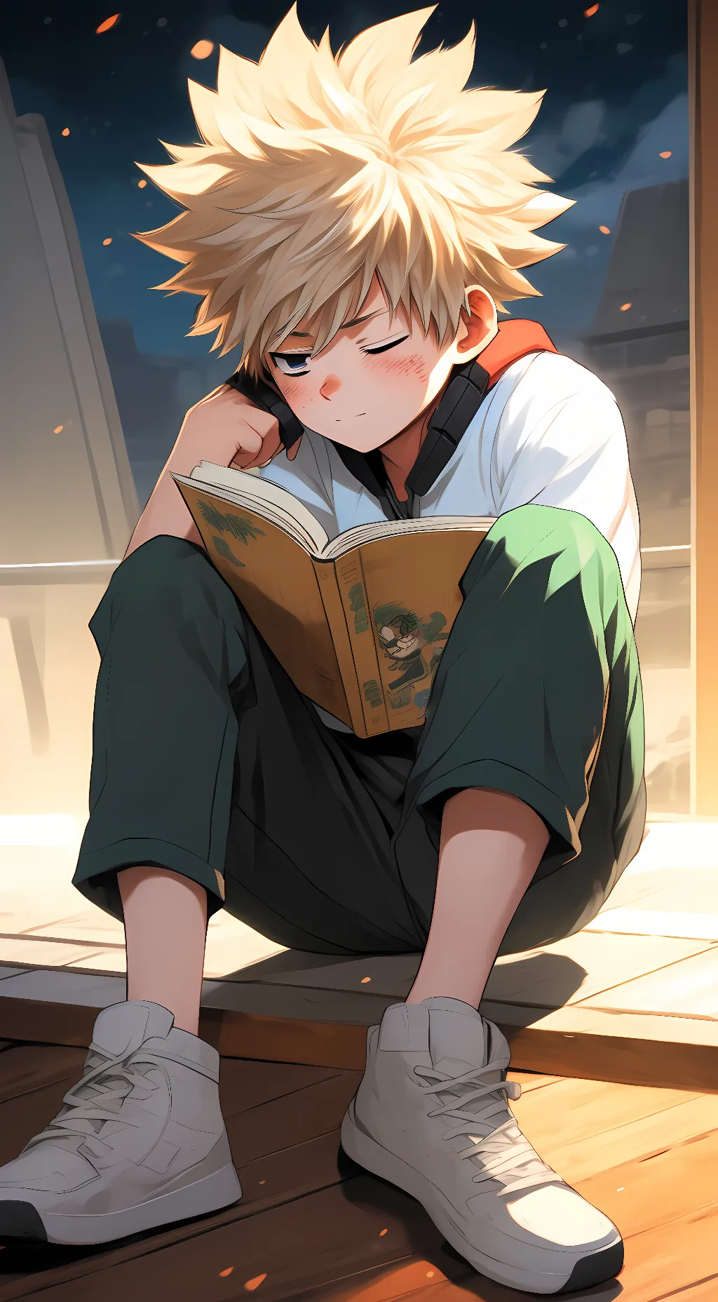 ai character: Bakugo as a kid background