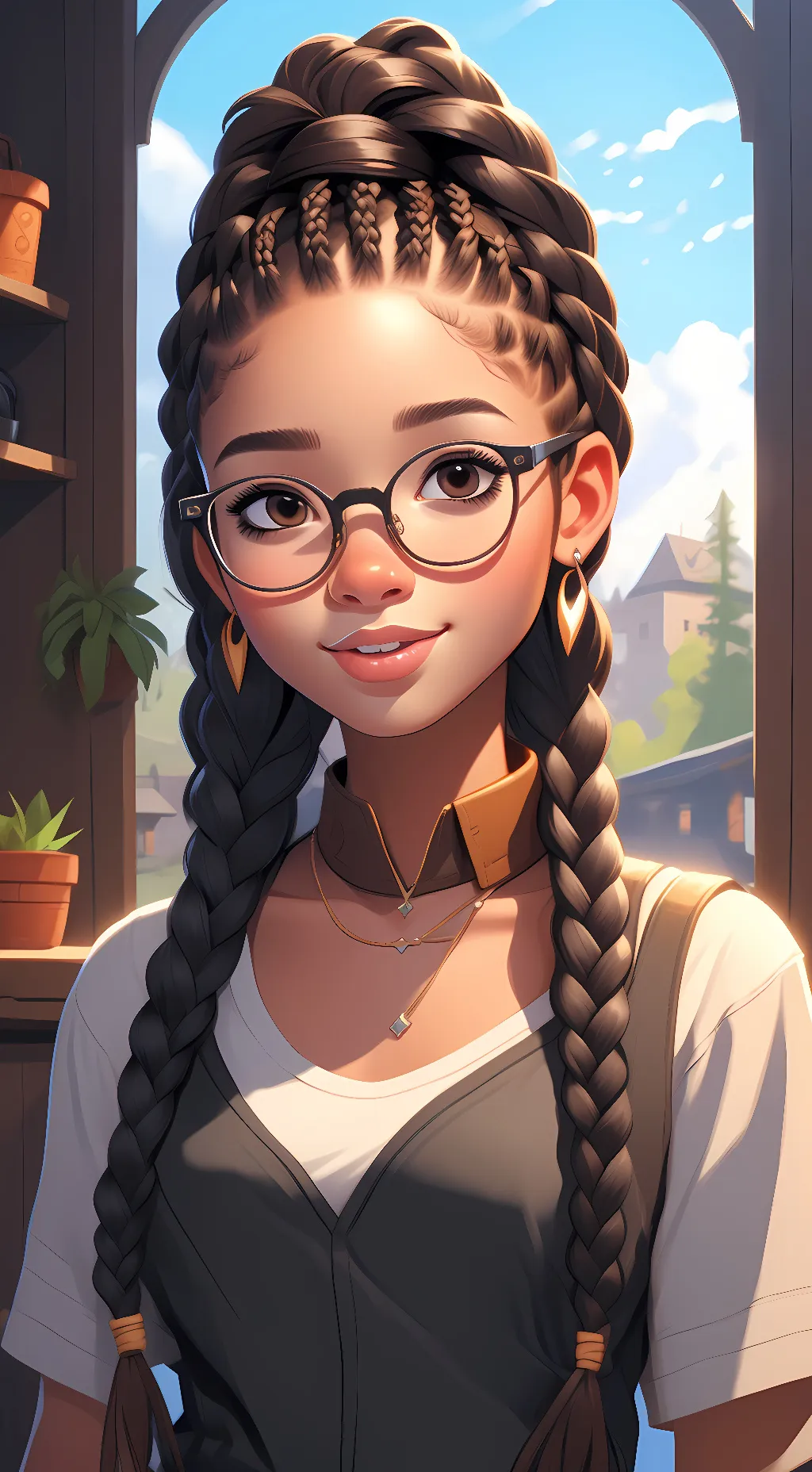 ai character: violet background