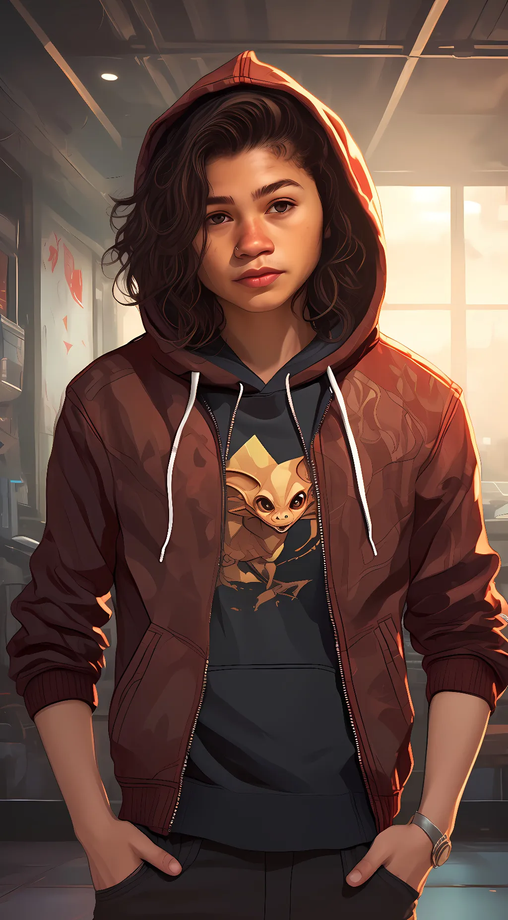 ai character: Rue Bennett  background