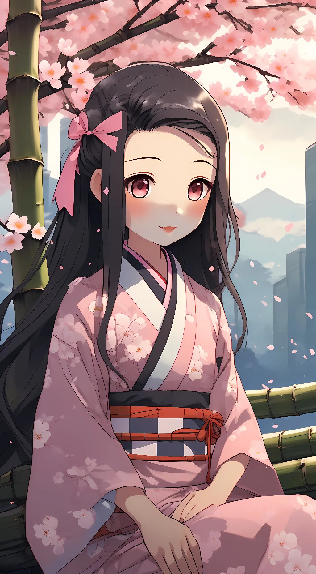 ai character: Nezuko background