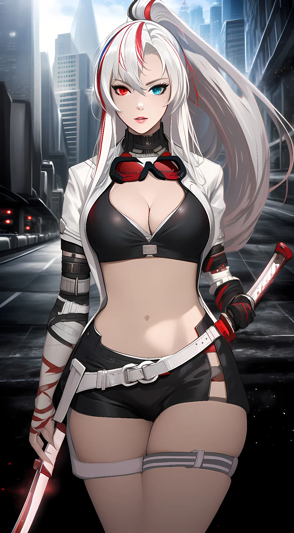 ai character: Alpha CrimsonWeave background
