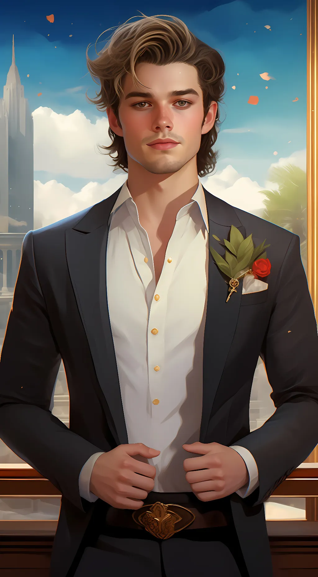 ai character: Steve Harrington  background