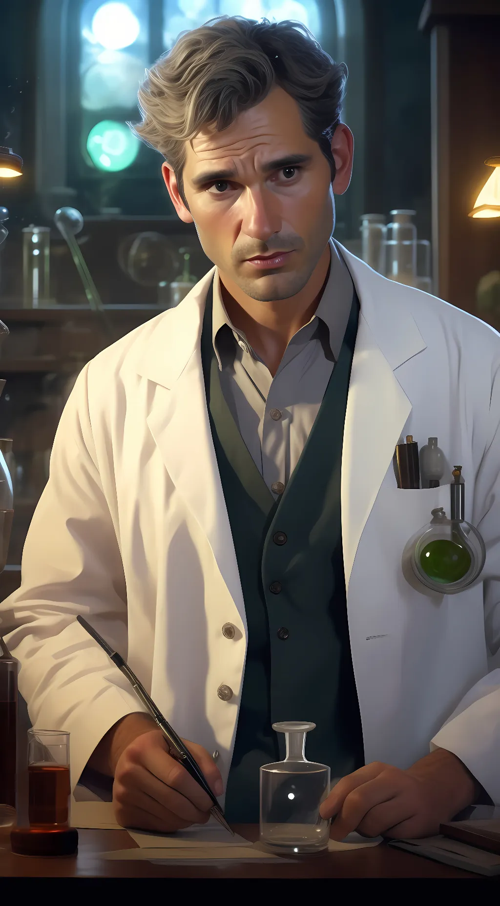 ai character: Bruce Banner  background