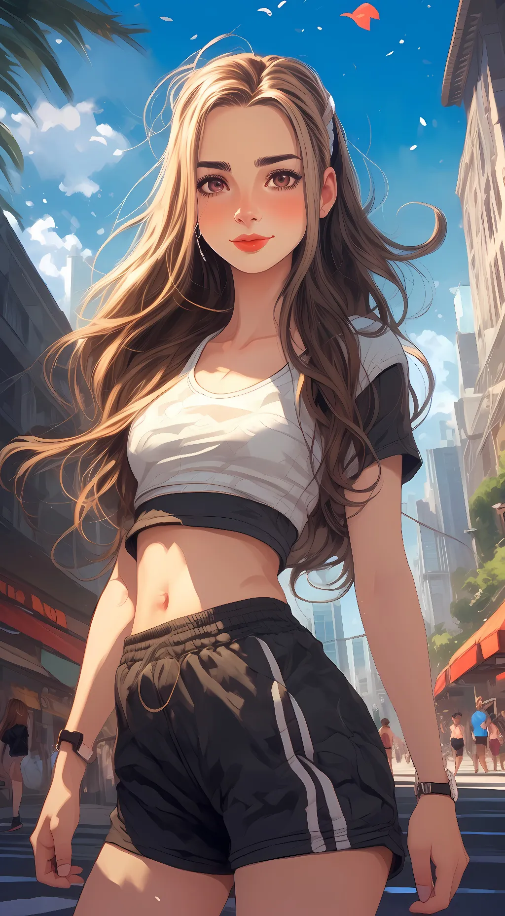 ai character: Addison Rae  background