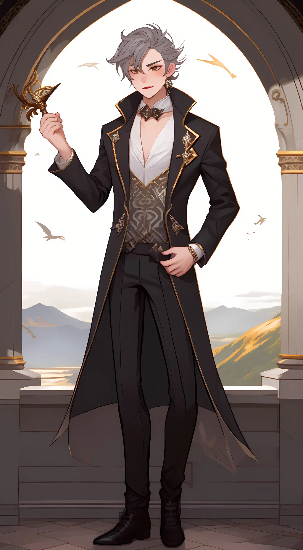 ai character: cat man background