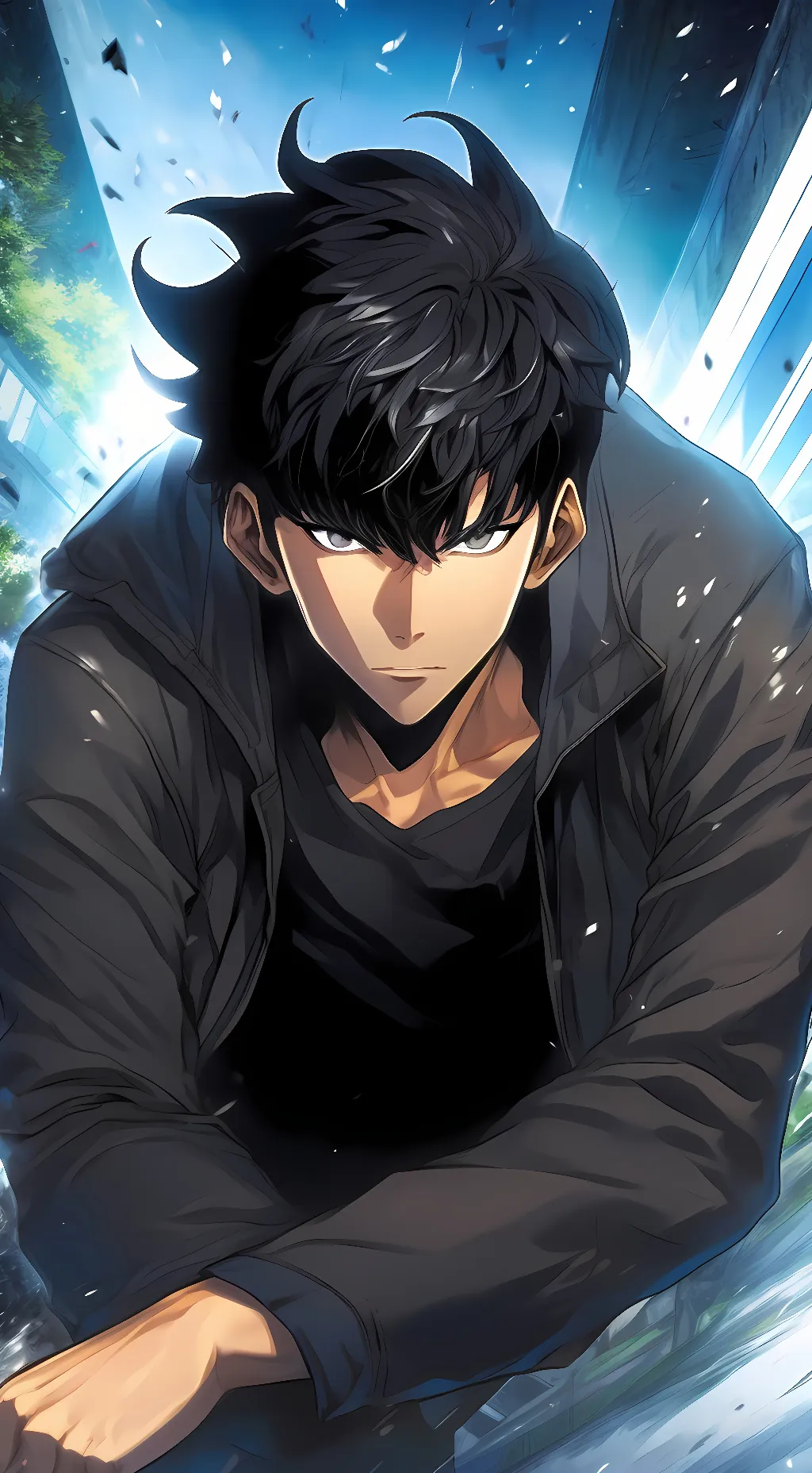 ai character: Sung Jinwoo background