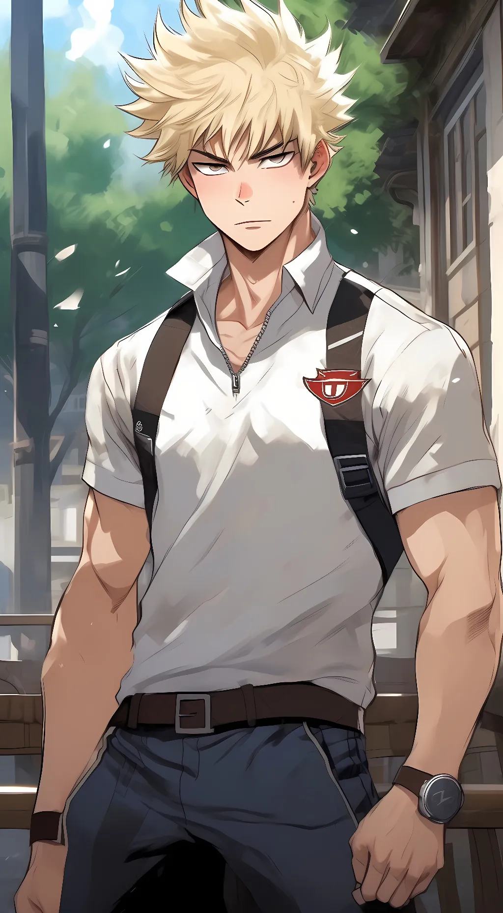ai character: Bakugo Katsuki background