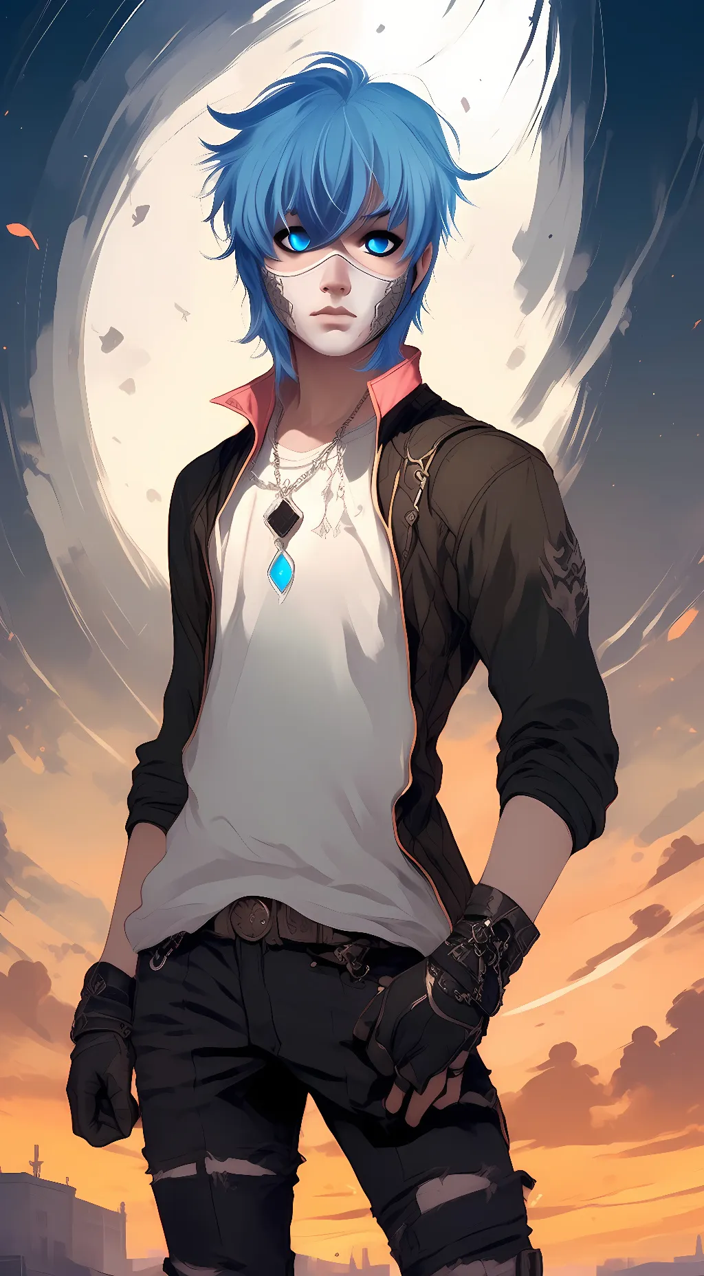 ai character: Sally face  background