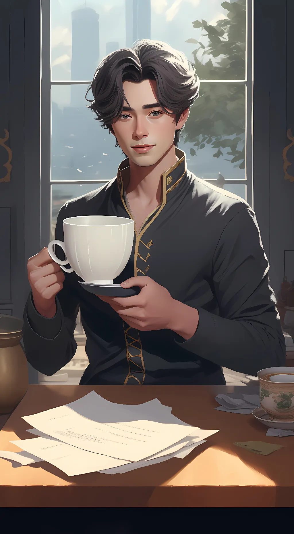 ai character: g-tag YouTuber background