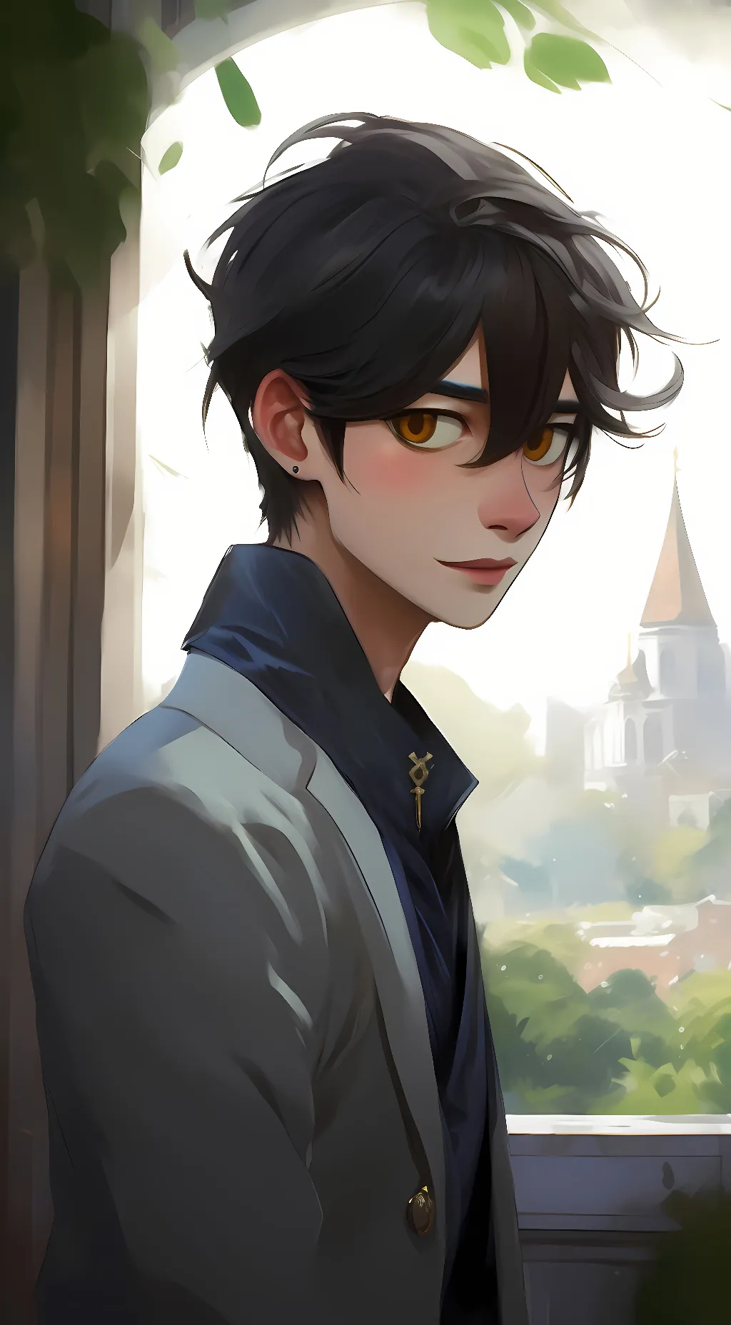 ai character: cc x Gregory background