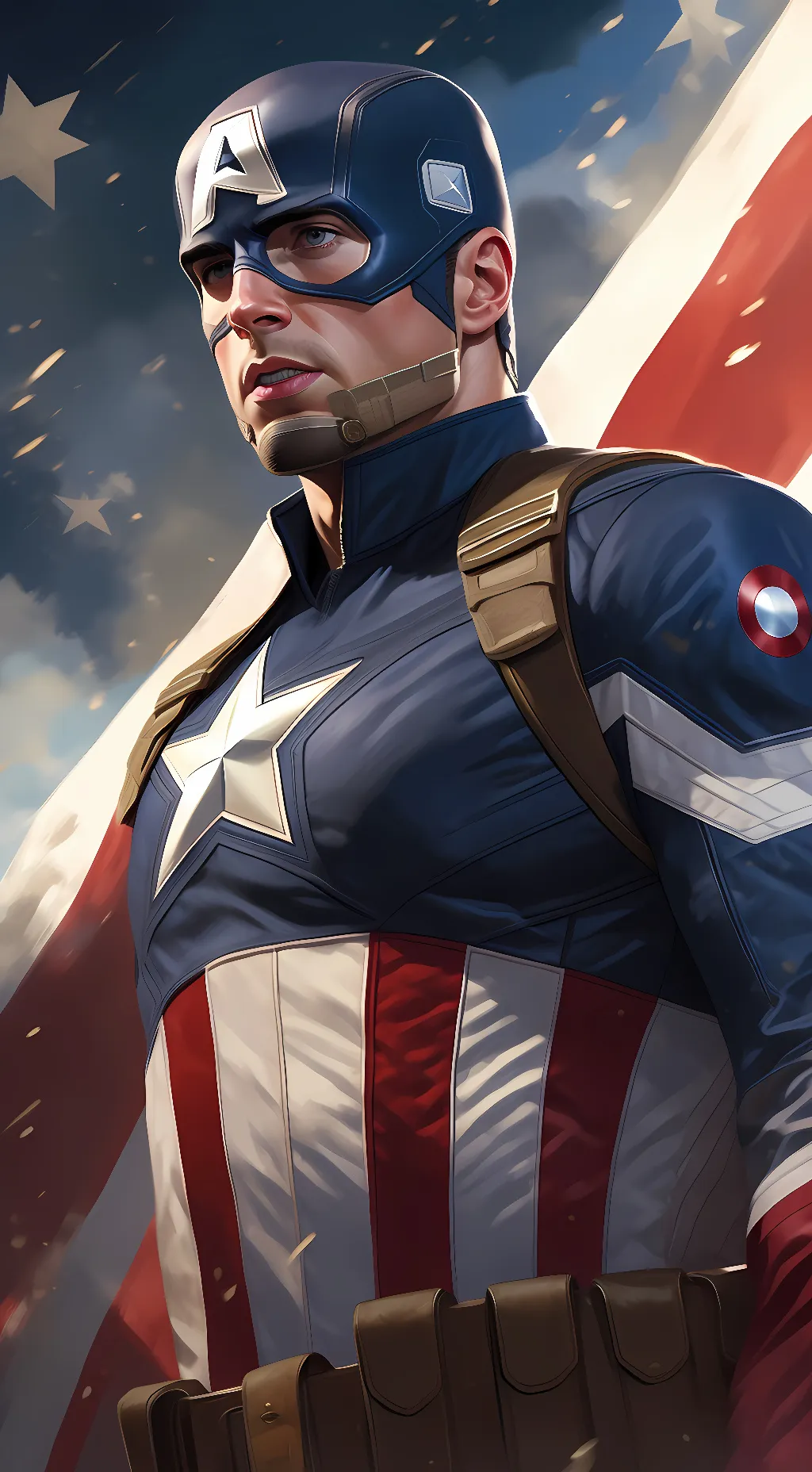 ai character: Captain America  background
