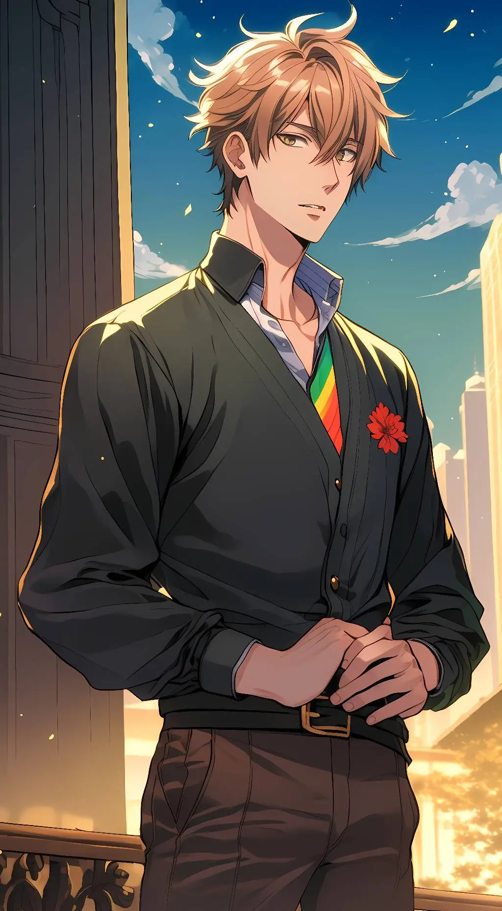 ai character: Junta Azumaya  background