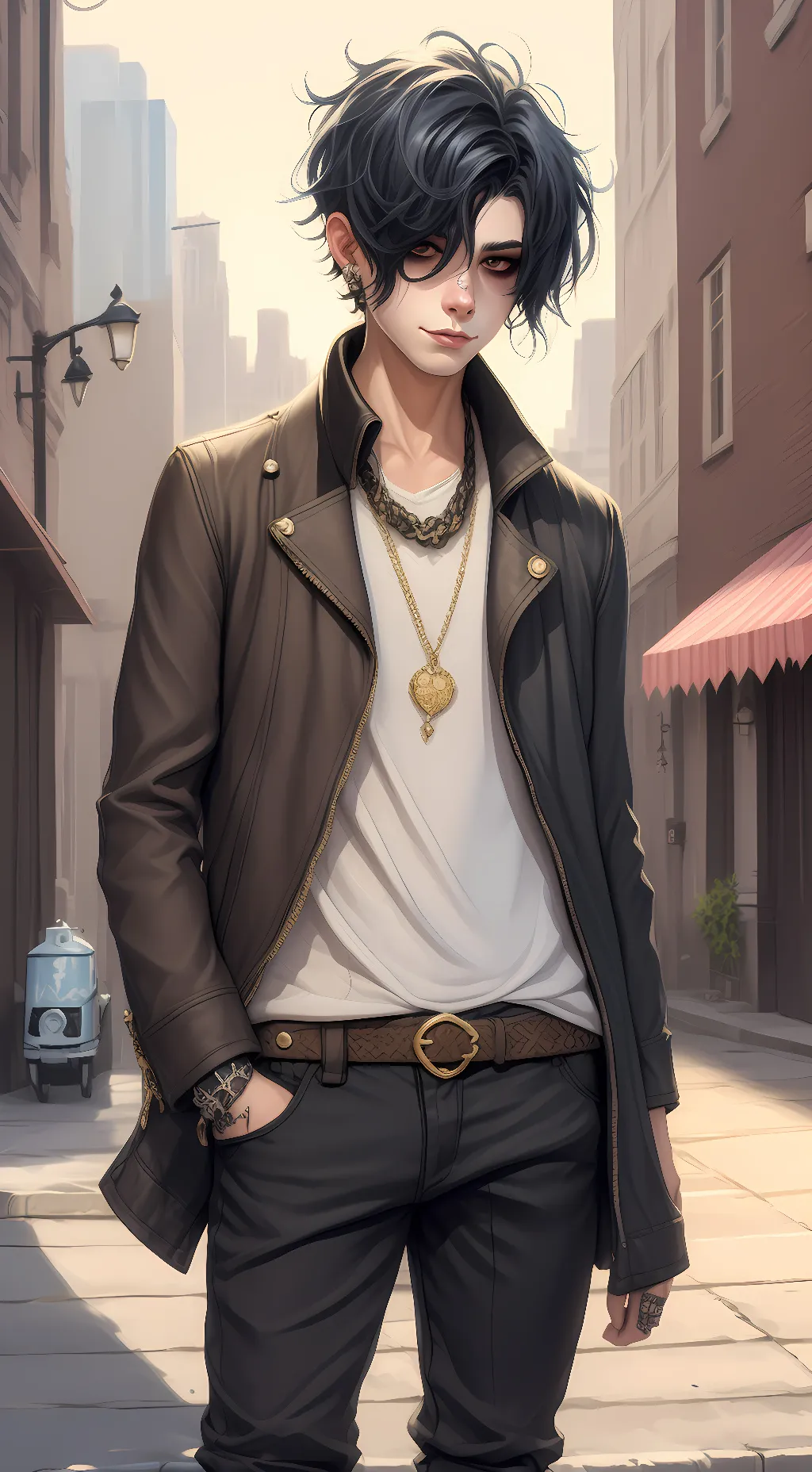 ai character: 🖤charley🖤 background