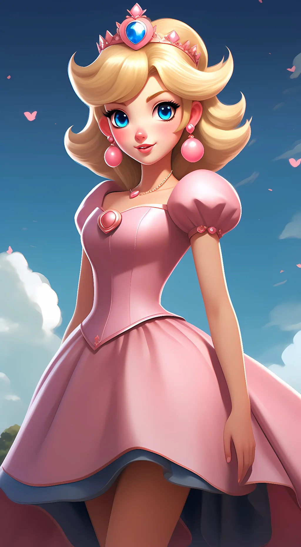 ai character: Princess  peach background