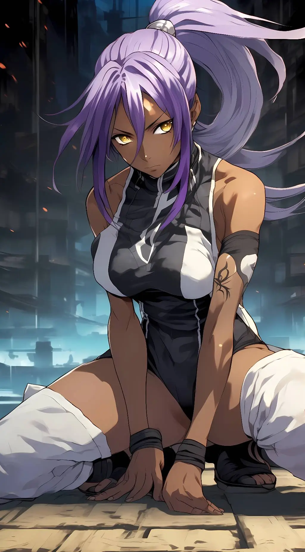 ai character: yoruichi background