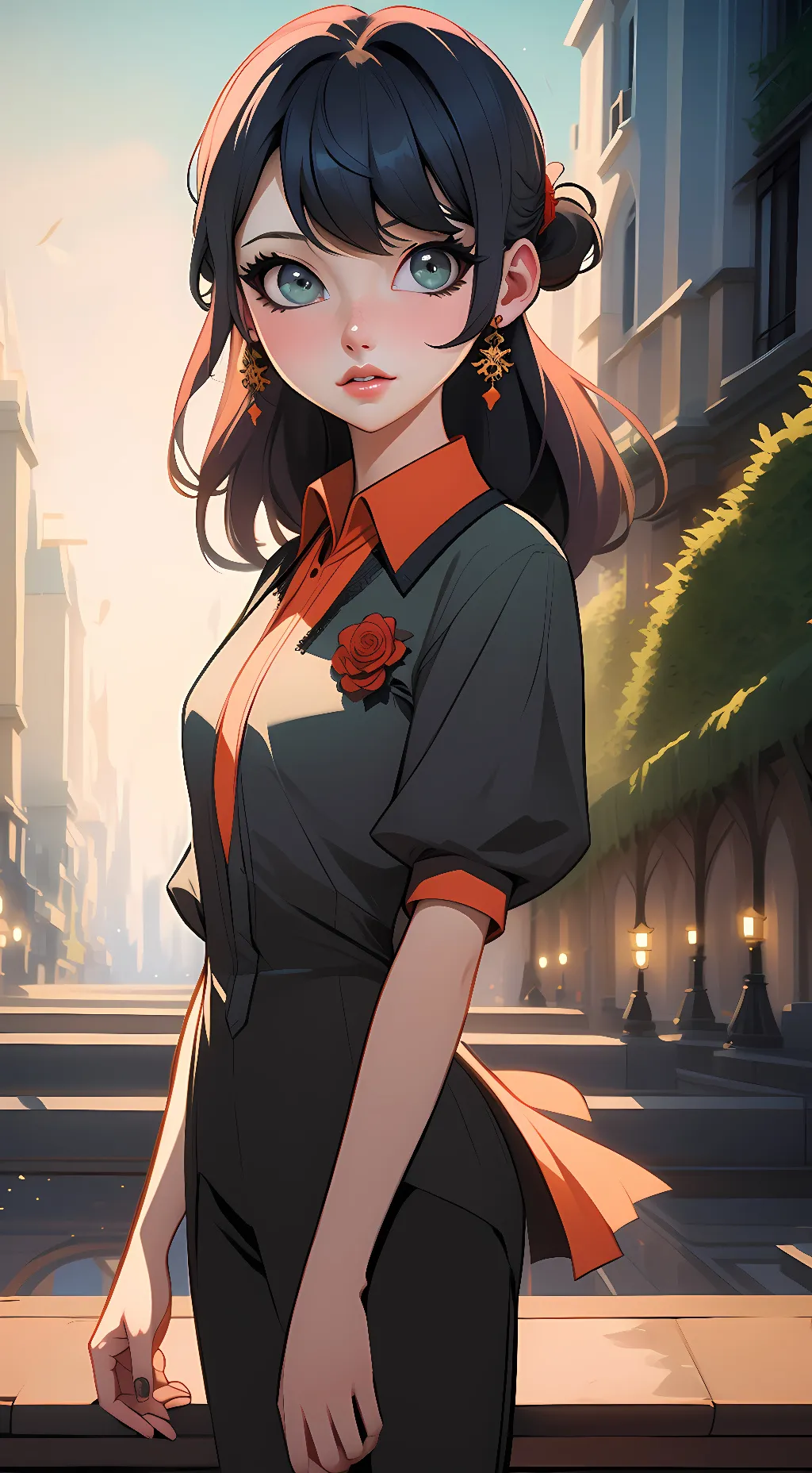 ai character: marinette  background