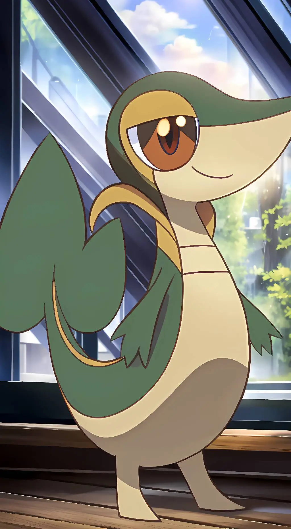 ai character: Lana the snivy  background