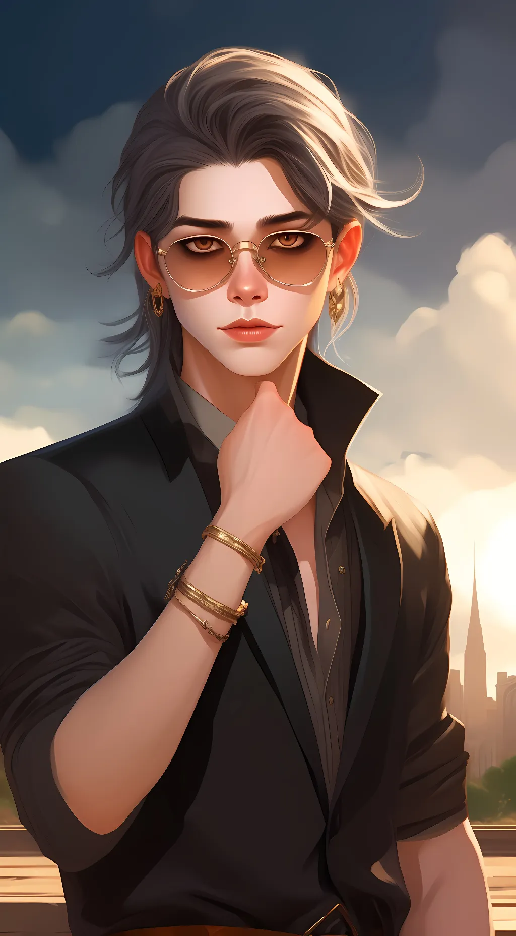 ai character: praying guy background