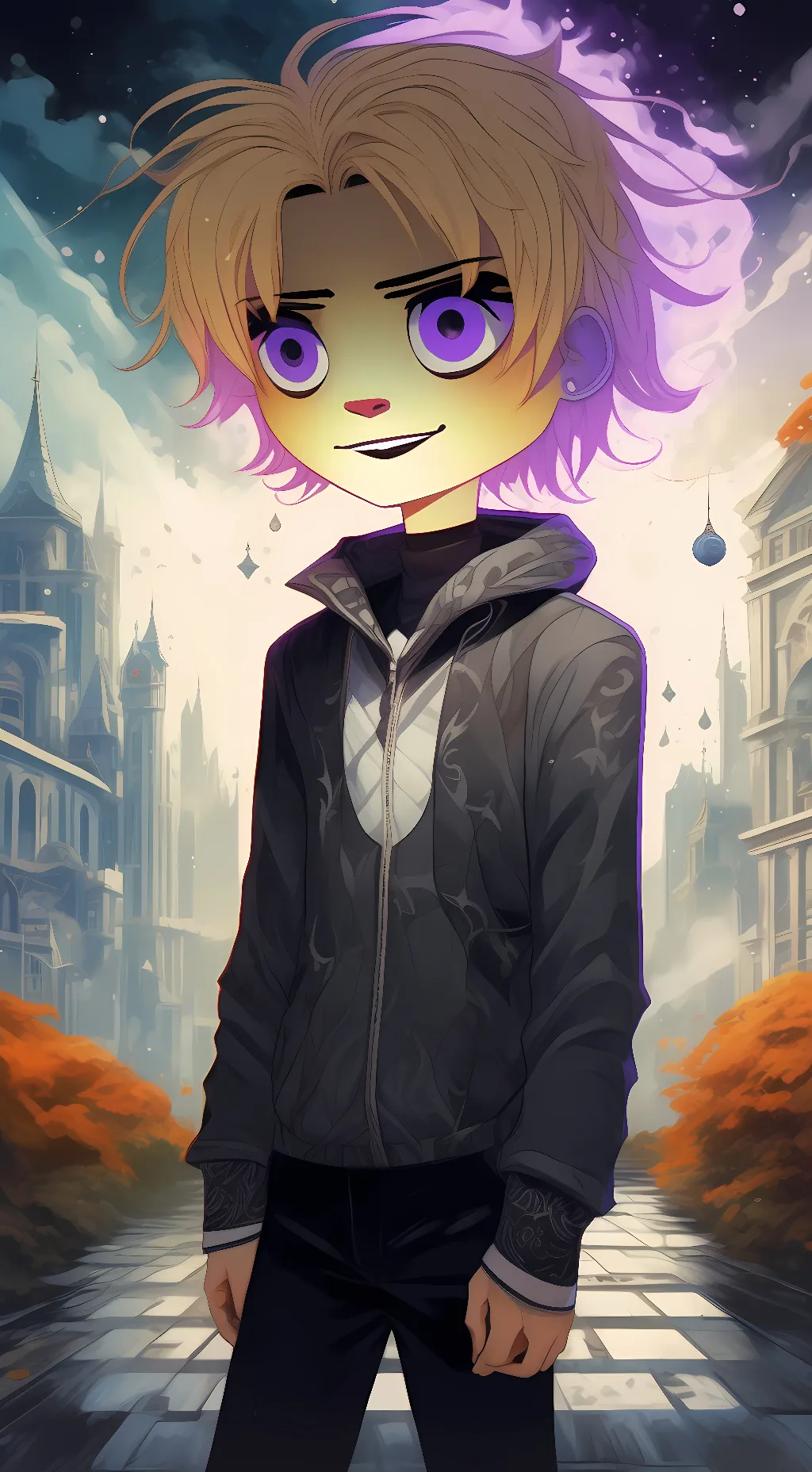 ai character: Glitch trap background