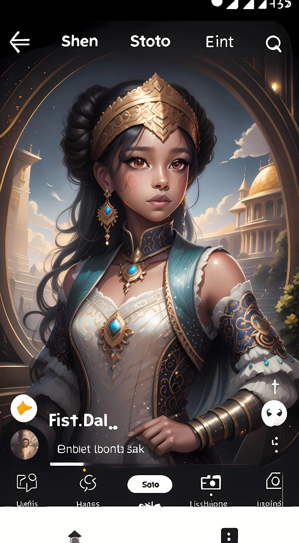 ai character: Queen Crystals background